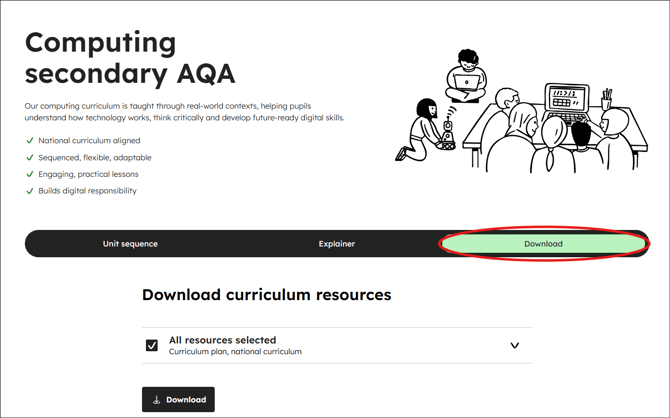 Computing secondary aqa curriculum download tab