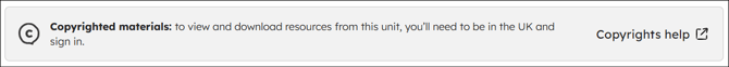 Copyrighted materials help message for full unit downloads