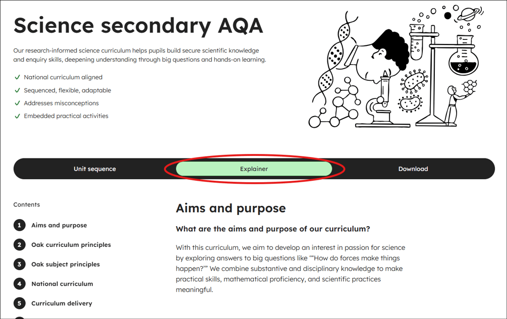 Our science curriculum