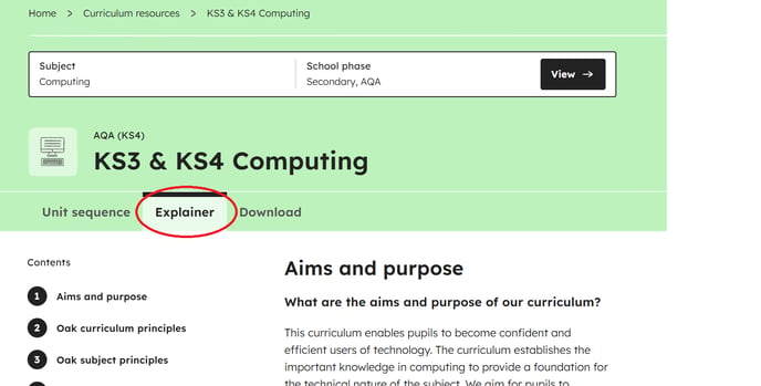 curriculum explainer location computing