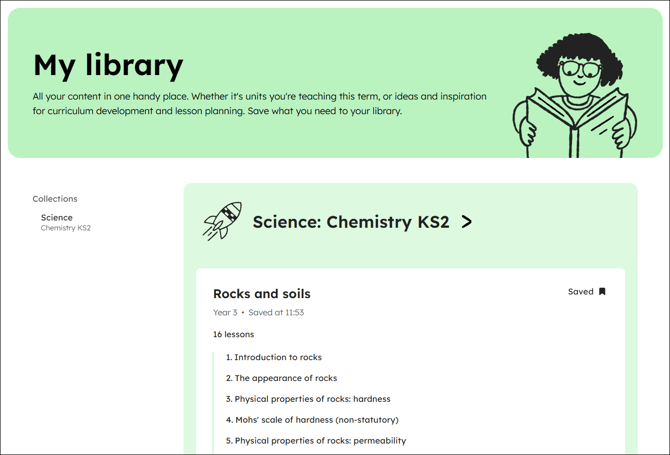 Rocks and soils unit view example in My library
